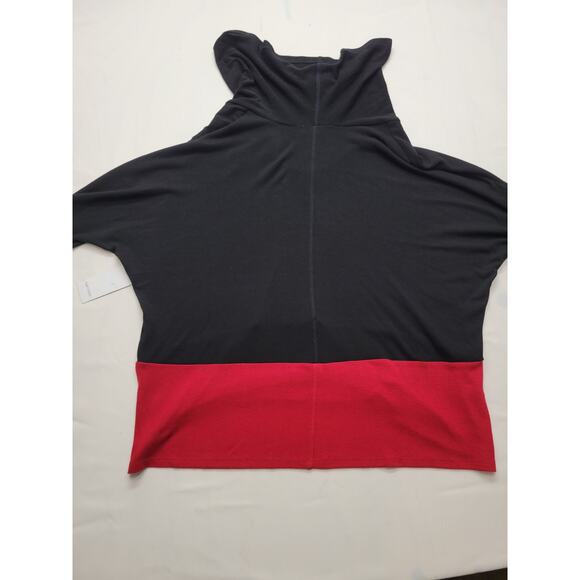 Karen Kane NWT 4L43176 Red/Black Contrast Cowl Neck Stretch Knit Tunic Sweater - Picture 13 of 13